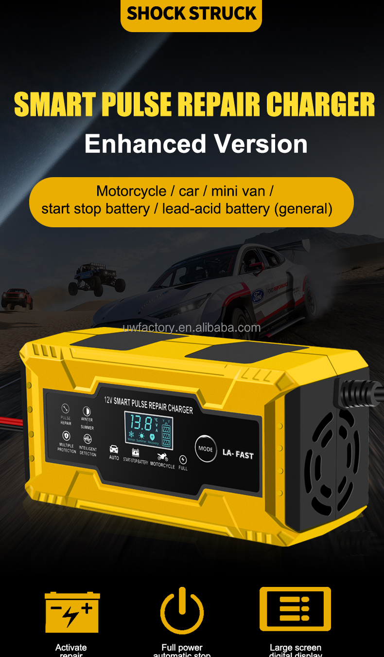 CAR CHARGER Intelligent Maintenance Battery Charger for AGM and GEL Batteries 12V/24V Output