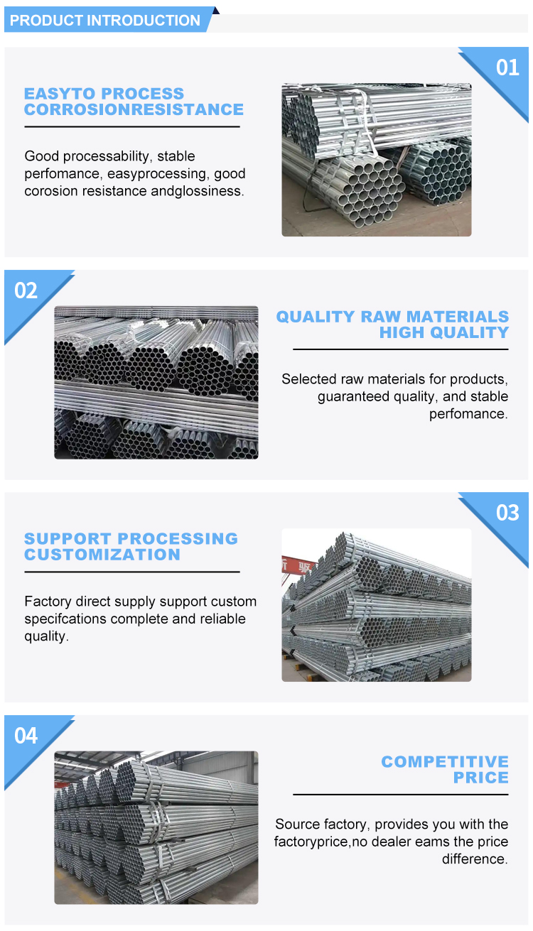 Pre Galvanized Hollow Section Steel Pipe RoHS Certified Dx51d Dx52d Dx53d Grade from with Strict Testing and Certificate