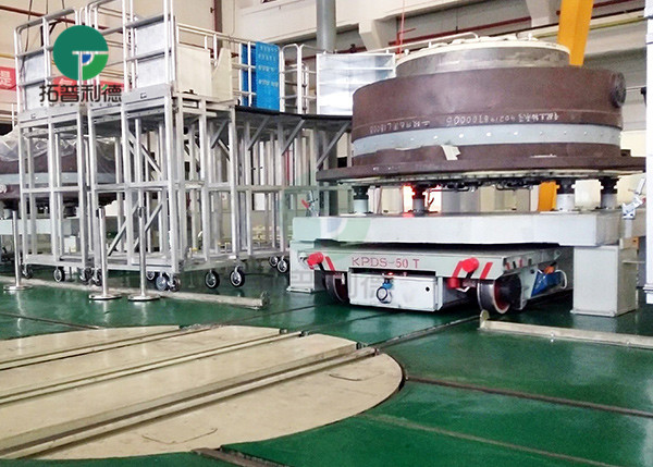 Motorized Industrial Turntable On Cross Rails For Mold Transfer Trolley