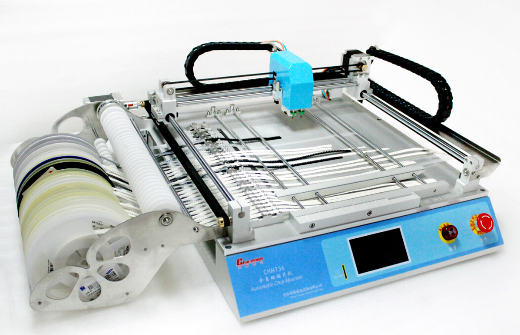 Small Desktop CHMT28 / CHMT36 SMT LED Pick And Place Machine With Laser Positioning