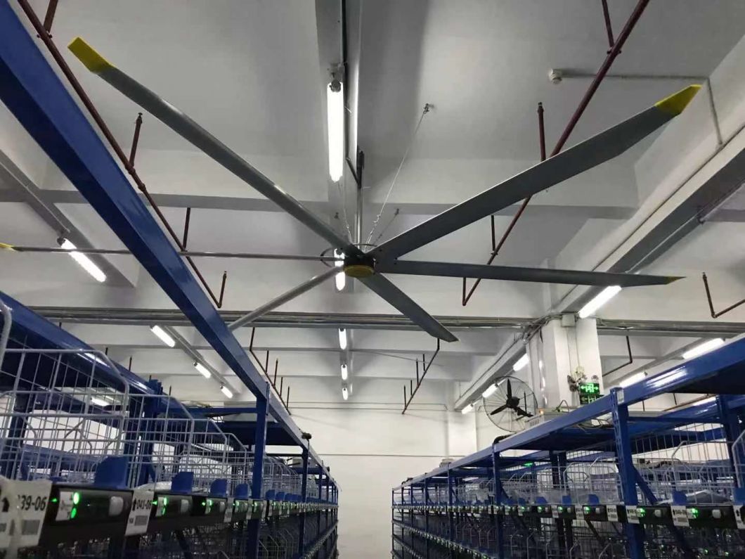 Big Hvls Energy Saving Industrial Pmsm Ceiling Fan Exhaust Large Fan for Air Cooling and Ventilation in Husbandry