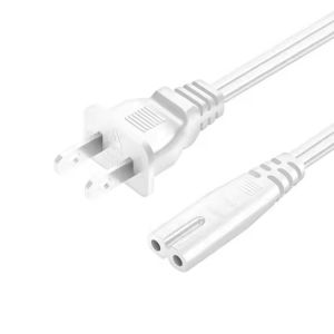 China Good Quality Pure Copper 120V 18 Awg 2pin C7 Extension Line Spt-2 White AC Power Cord 5FT 2 Prong For Home Appliance Lap on sale