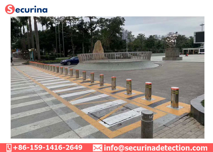 219mm Dia. Of Bollards Hydraulic Security Bollards Road Blocking Car Park Barrier