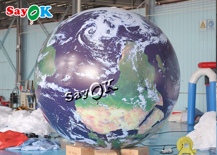 2m Giant Inflatable Earth Globe Model With Led Lighting