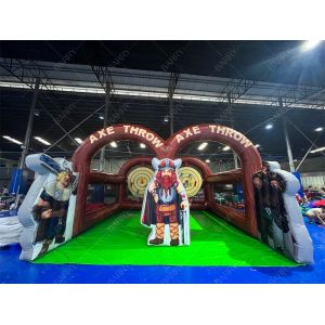 Interactive Carnival Game Double Lane Axe Throw Inflatable Axe Throwing For