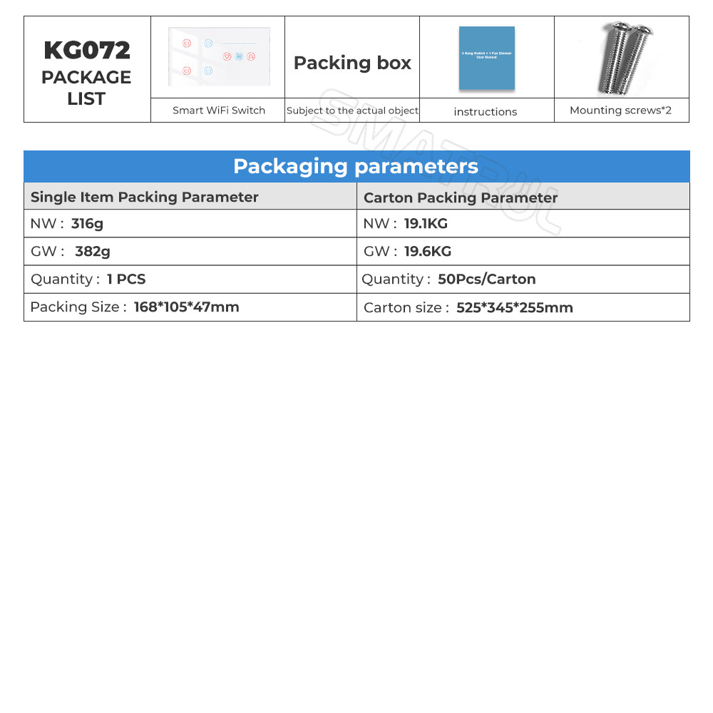Tuya WiFi Ceiling Fan Switch Speed Control Timer Voice Power Monitor Alexa Google Home Smart Light Switch