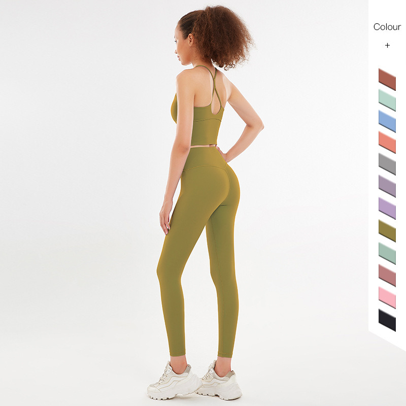 Yoga Clothes Set Women&prime;s Autumn and Winter Sports Running Fitness Clothes High Waist Buttock Lifting Yoga Pants