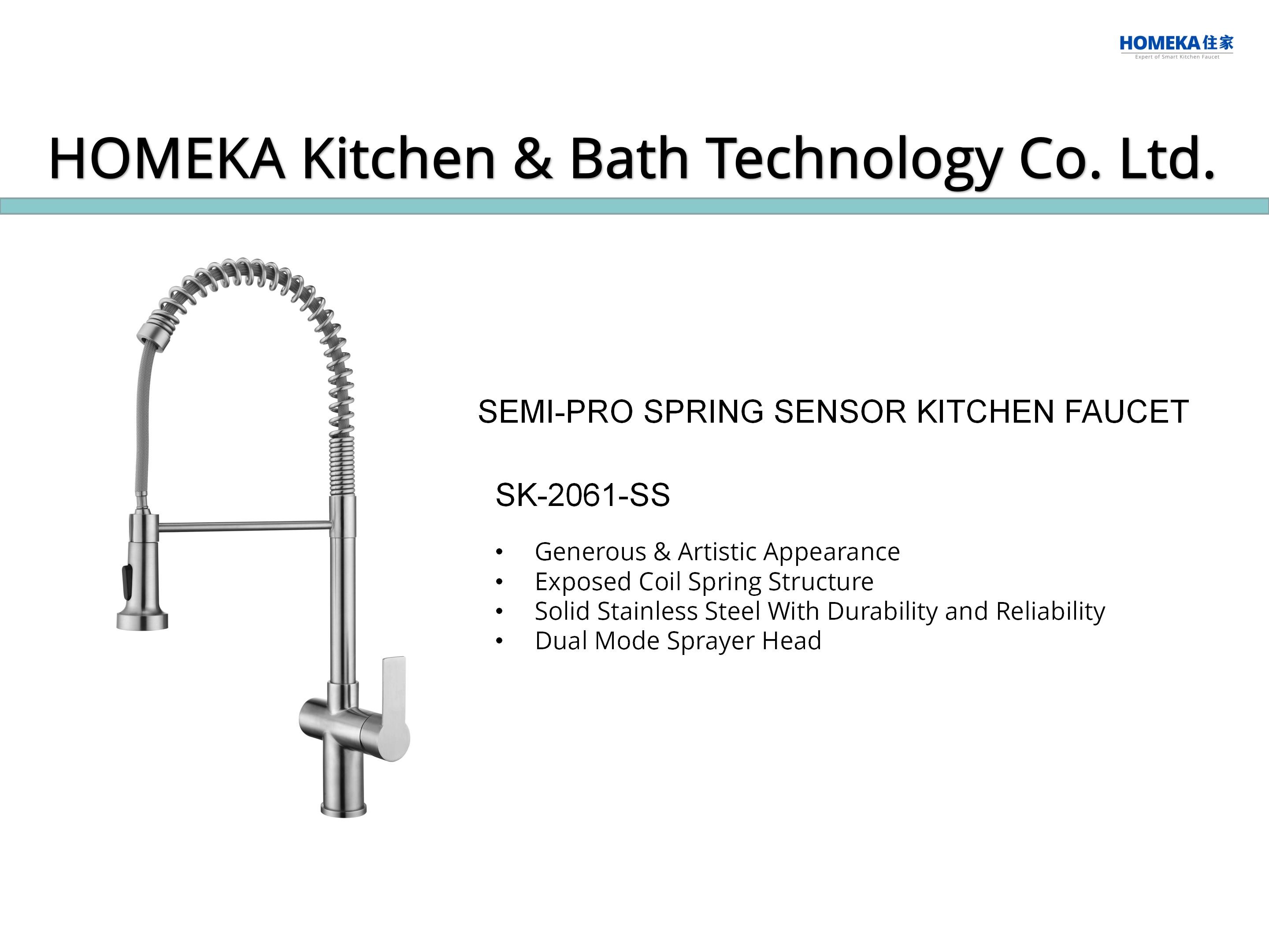 Spring Coil Rotatable Kitchen Faucet Infrared Sensor Motion Detector Faucet Cupc