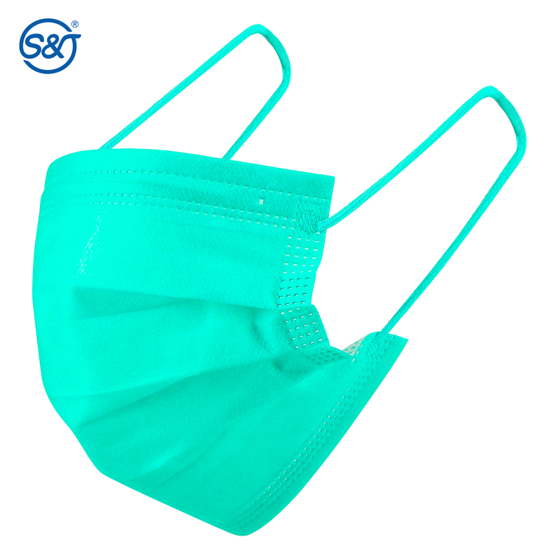 S&J Factory supply custom logo colorful black 4ply 3ply disposable face mask