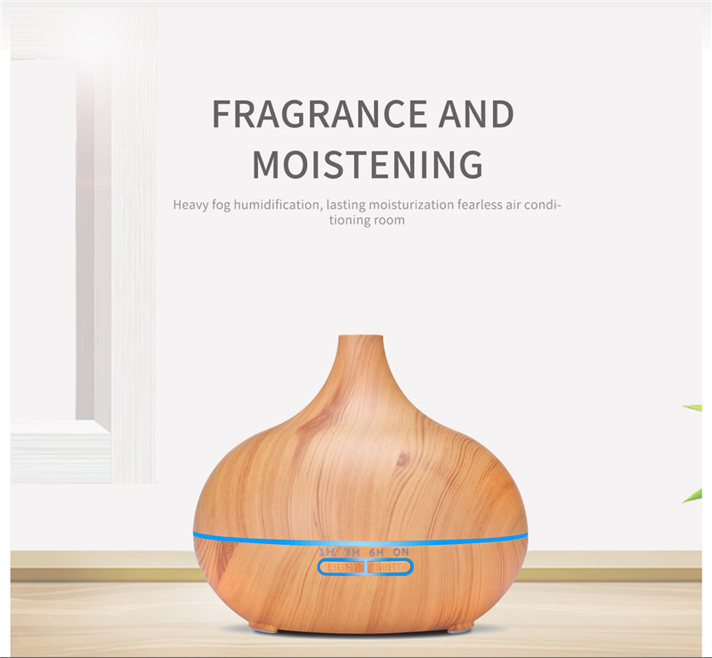 HomeFish Wood Grain USB Ultrasonic Aroma Humidifier Mist Output 30ml/H