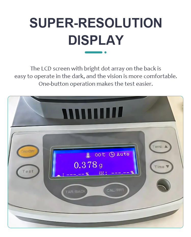Water Content Detection Grade Halogen Moisture Analyzer for Tea Wood Grain and Grain