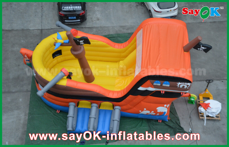 Commercial PVC Pirate Ship Themed Inflatable Bounce Castle For Kids / Adults