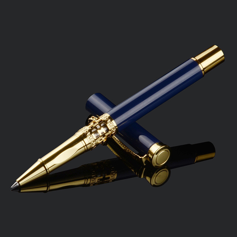 Chinese Style Metal Business Stationery Set Hollow Out Dragon Head Roller Ball Pen