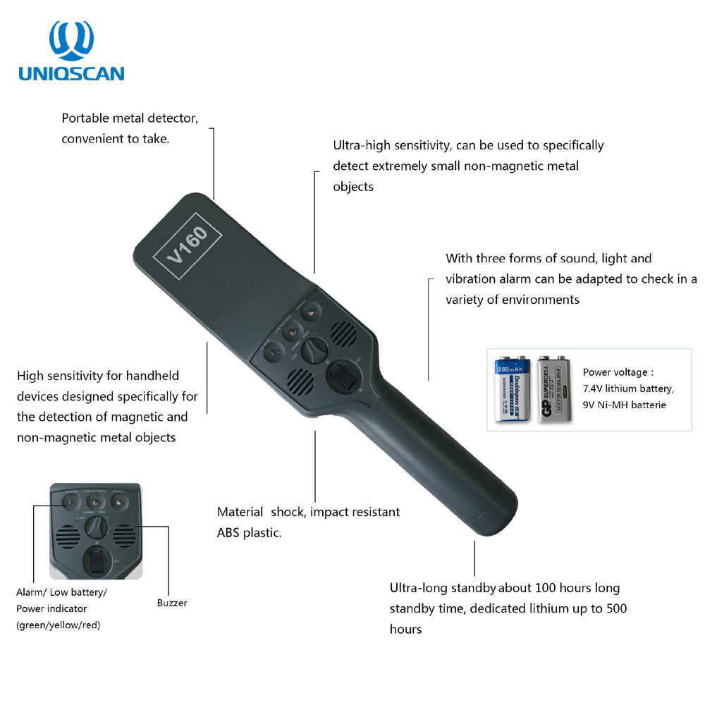 Waterproof IP31 50mA 9V Battery Portable Metal Detector