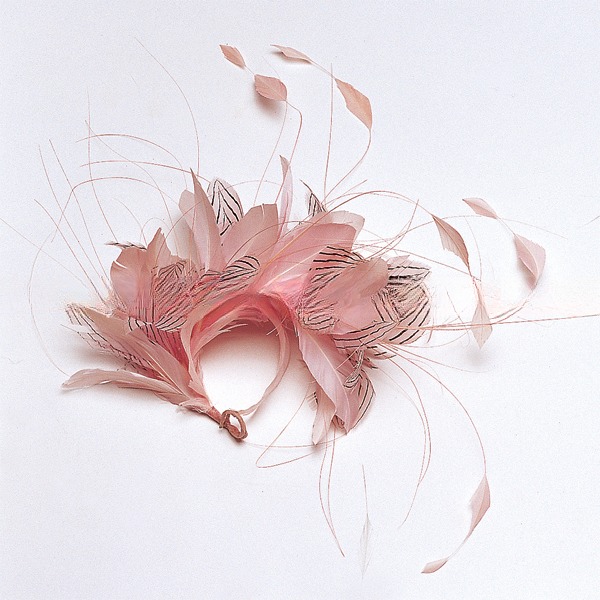 Patterned Goose Feather Flower Mount with Wire Accessory UPS Shipping
