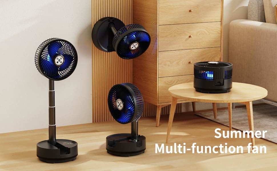 9 Speeds Clip On Multifunctional Portable Fan Small Battery Rechargeable 20000MAh
