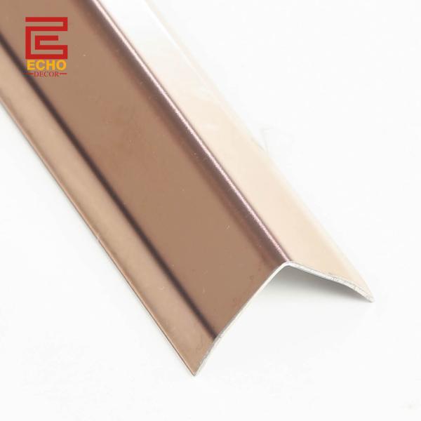 Rose Gold Polished Stainless Steel Tile Trim 20mm L Shaped Tile Metal Corner