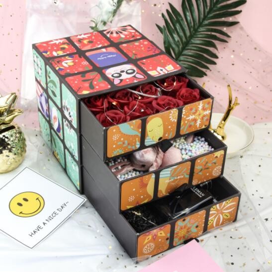 Offset Printing Rubik'S Cube Gift Box Glossy Surface Eco Friendly Cardboard Boxes