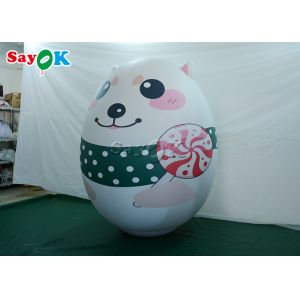 Customized Inflatable Holiday Decorations White Polar Bear Model With Printing