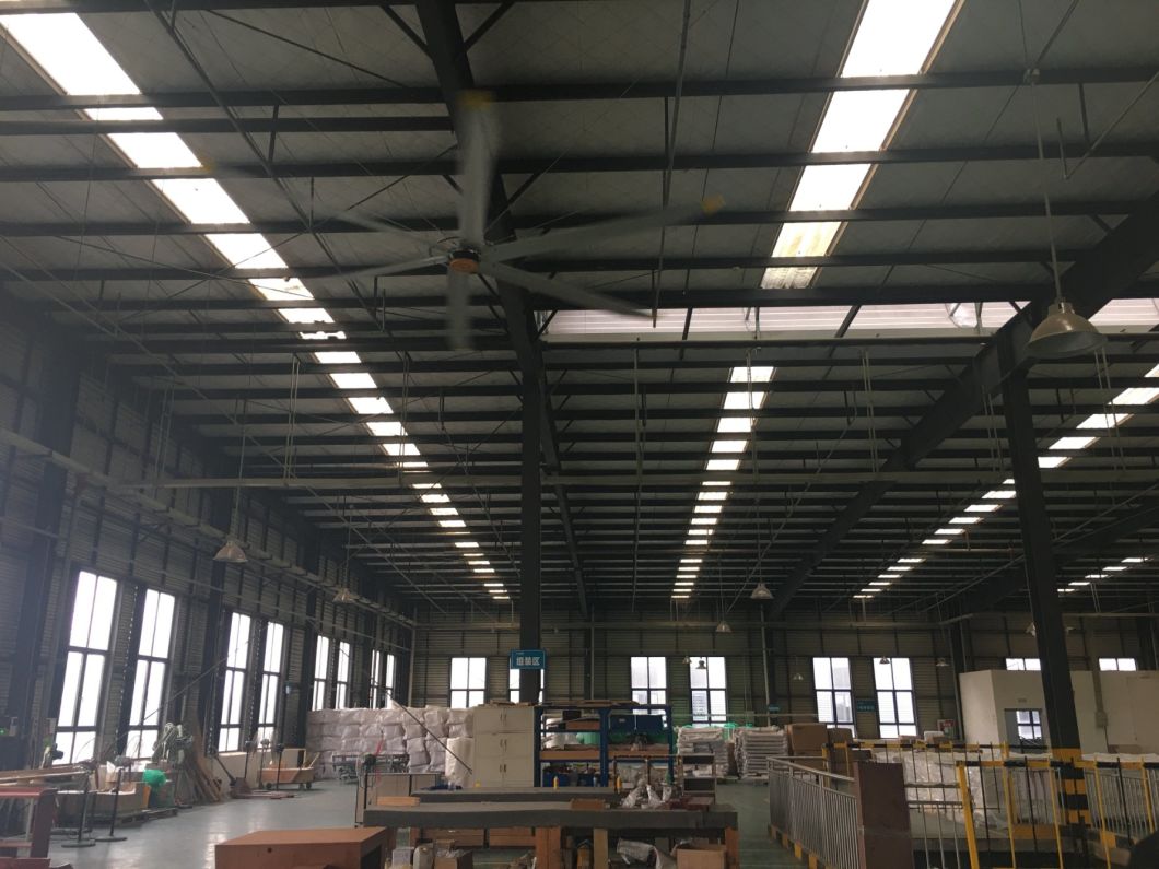 Big Hvls Energy Saving Industrial Pmsm Ceiling Fan Exhaust Large Fan for Air Cooling and Ventilation in Husbandry