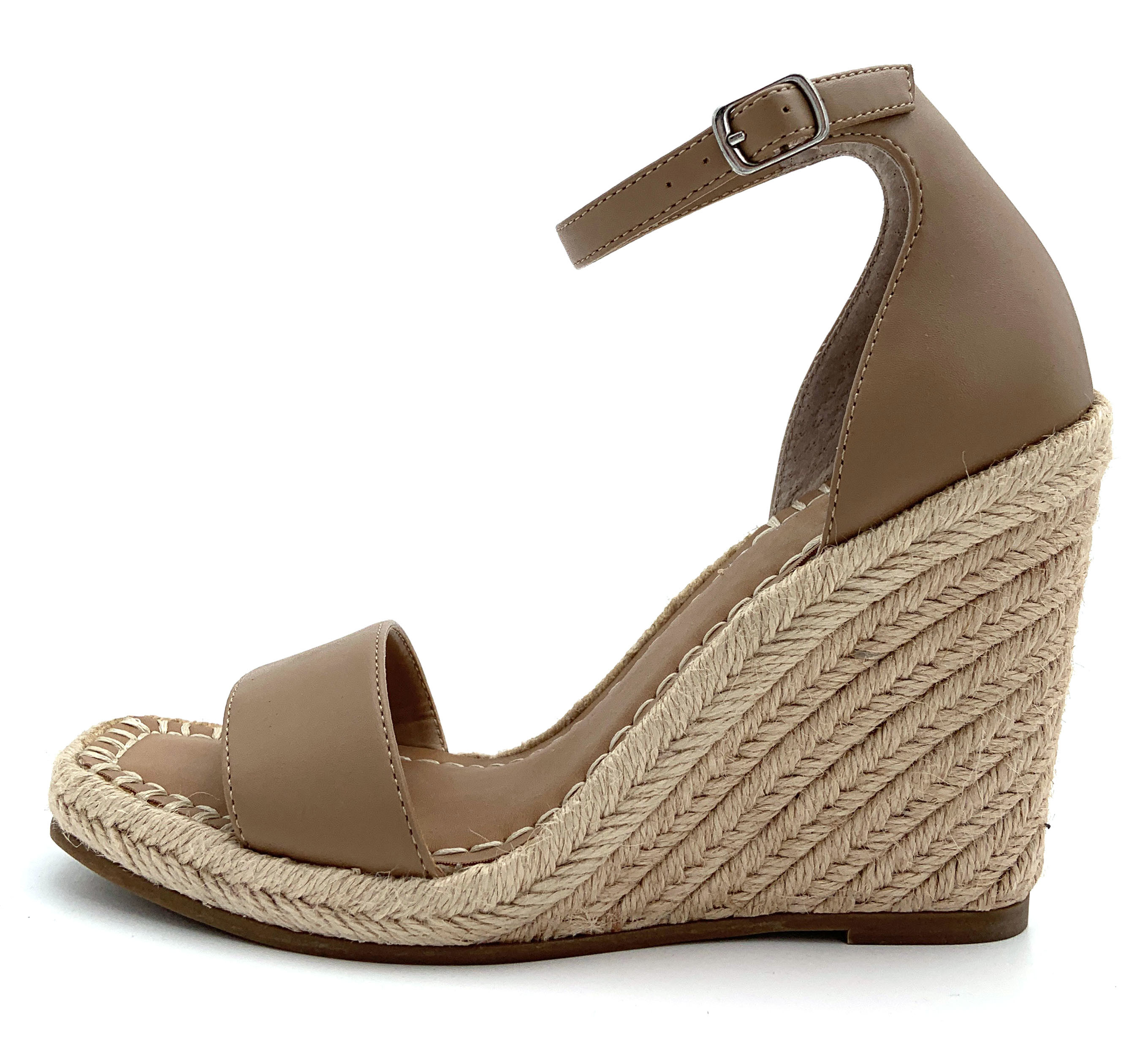 Canvas Lace Up Espadrille Wedges Unisex With Solid Pattern Cotton Lining