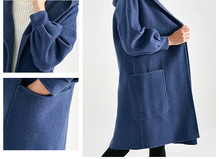Long Style Women'S Ankle Length Winter Coat With Hood And Big Pocket