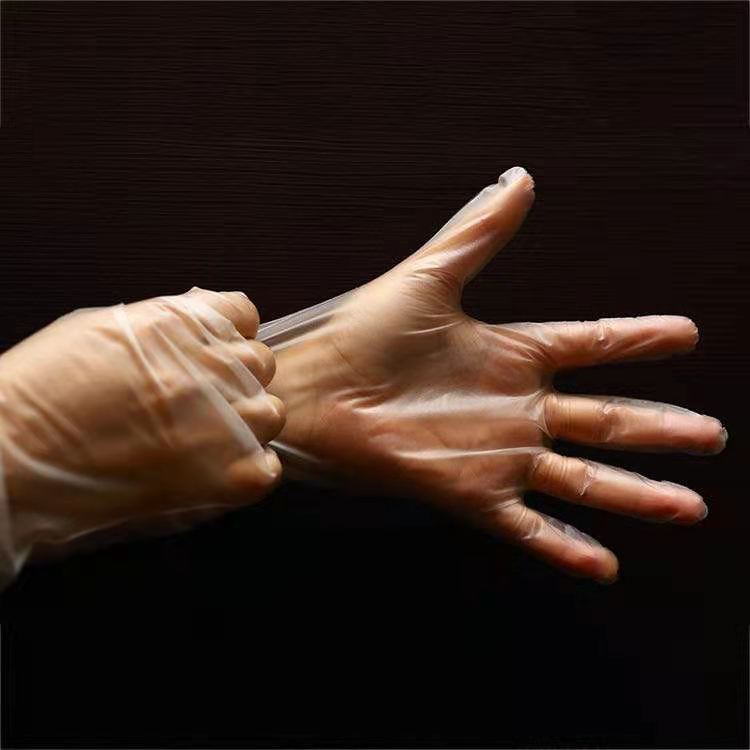 White Blue PU Sushi PE TPE Disposable Vinyl Gloves for Food Handling and Preparation