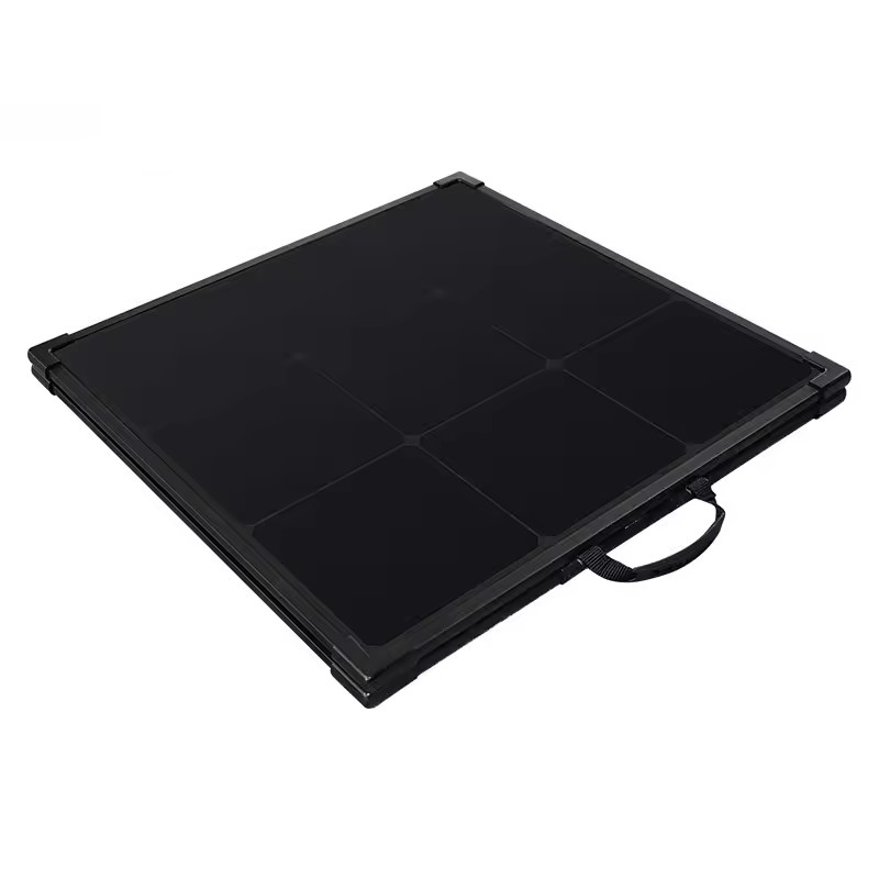 Compact 100W 18v Foldable Full Black Durable Lighteright ETFE Solar Panel Pv Charge Power Station With Multiple Outputs