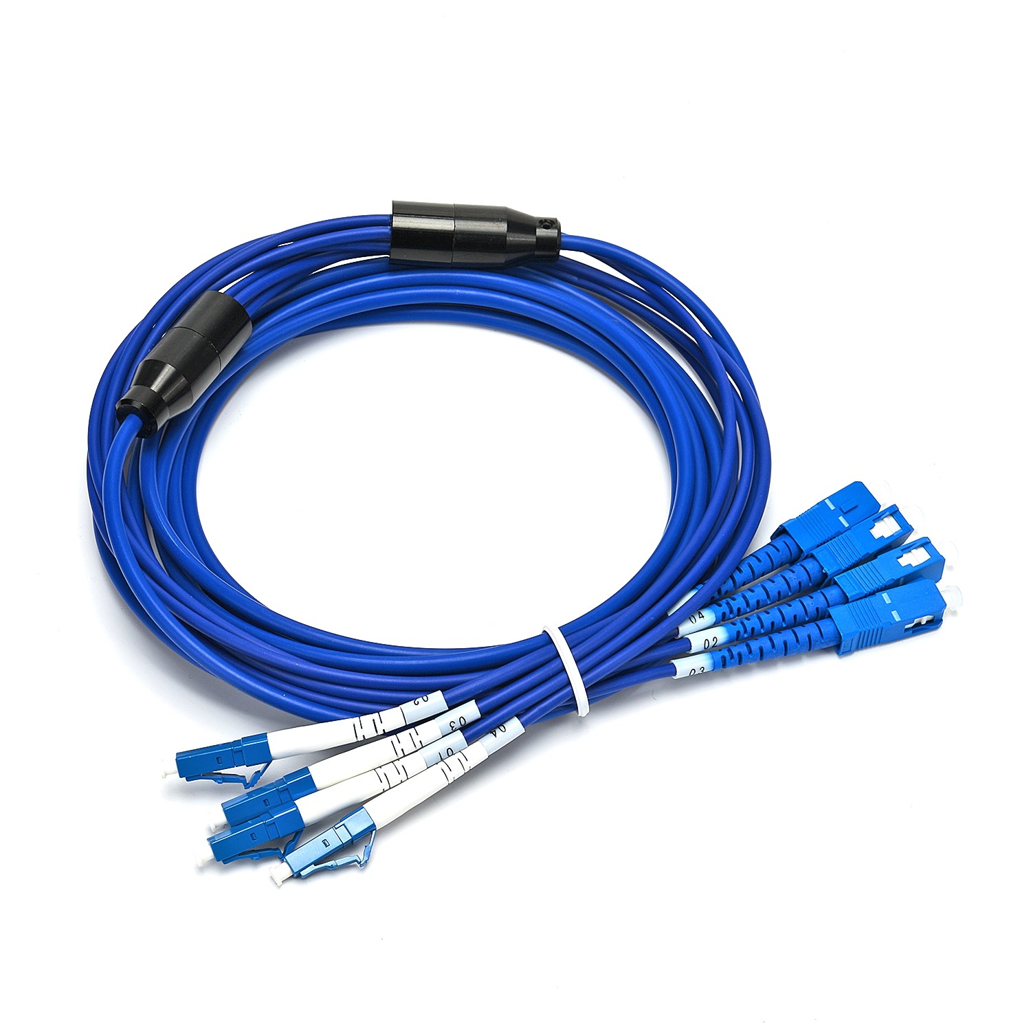 SC-LC Fiber Optic Patch Cord Armoured Singlemode 4 Core PVC LSZH 3.0mm