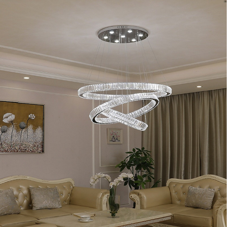 D20cm E14 Luxury Modern Crystal Pendant Light Ring Chandelier
