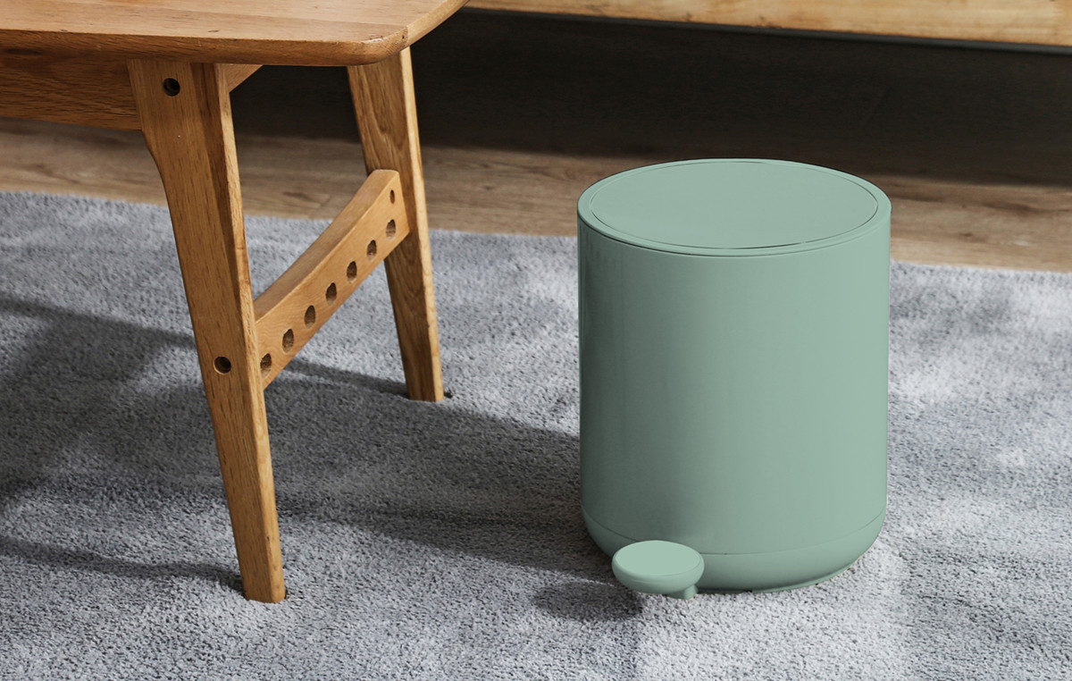 Contemporary Living Room Organizer Step On Garbage Can With Soft Close