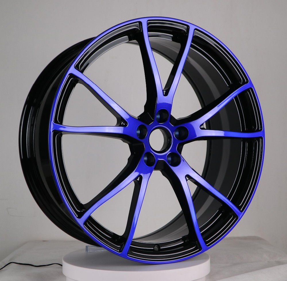china production monoblock dark blue machined face forged alloy wheels and rims