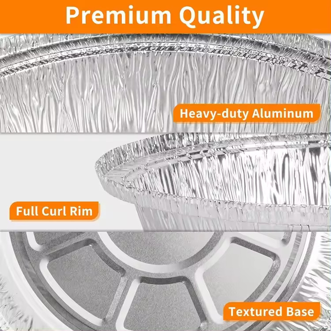 1L Round Aluminum Pans Shallow Aluminium Foil Pan Round Container Tray