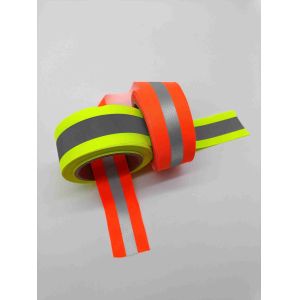2" 1 1/2 Inch Reflective Webbing With Scotchliteh Gray Reflector Tape Hi-Viz
