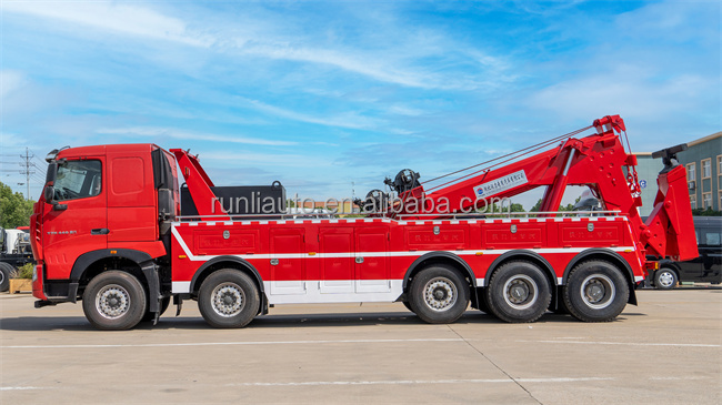 China Sinotruk Howo Flatbed Truck Tow Truck Tilt Tray Towing Joint 40 Tons Rotator Tow Truck