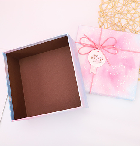 Custom Printing Square Foldable Luxury Paper Gift Box With Ribbon