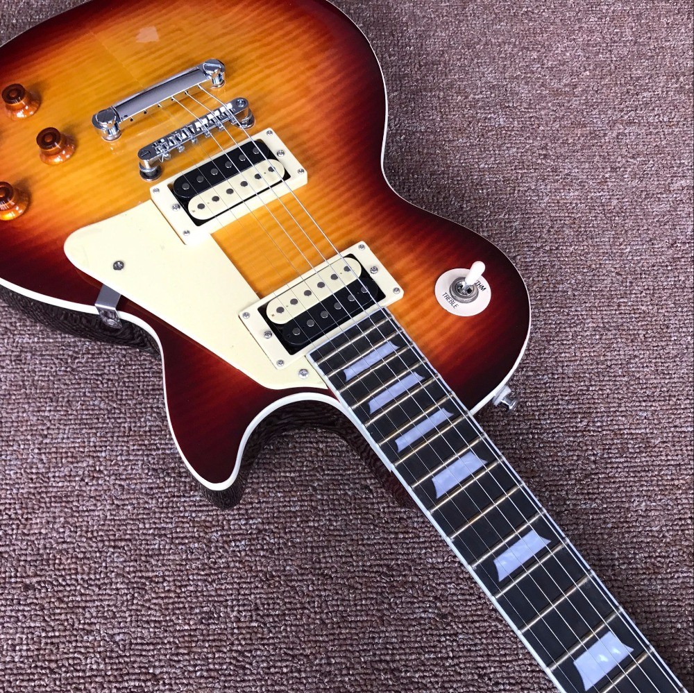 New standard LP Ebony fingerboard electric guitar, Flame Maple Top, musical instruments