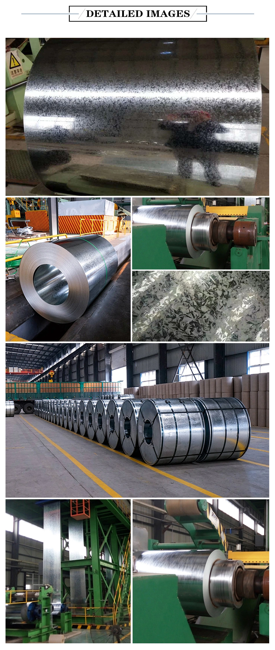 Z40 Z60 Z150 Regular/Big/Zero Spangle Hot Dipped Gi Gp Galvanized Steel Plate Coil