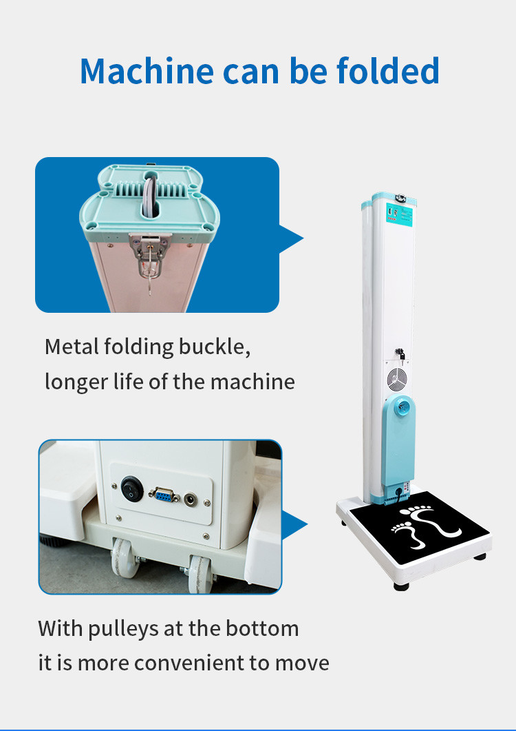Coin Operated Body Health Check Kiosk Bmi Machine With Printer Blue / White Color