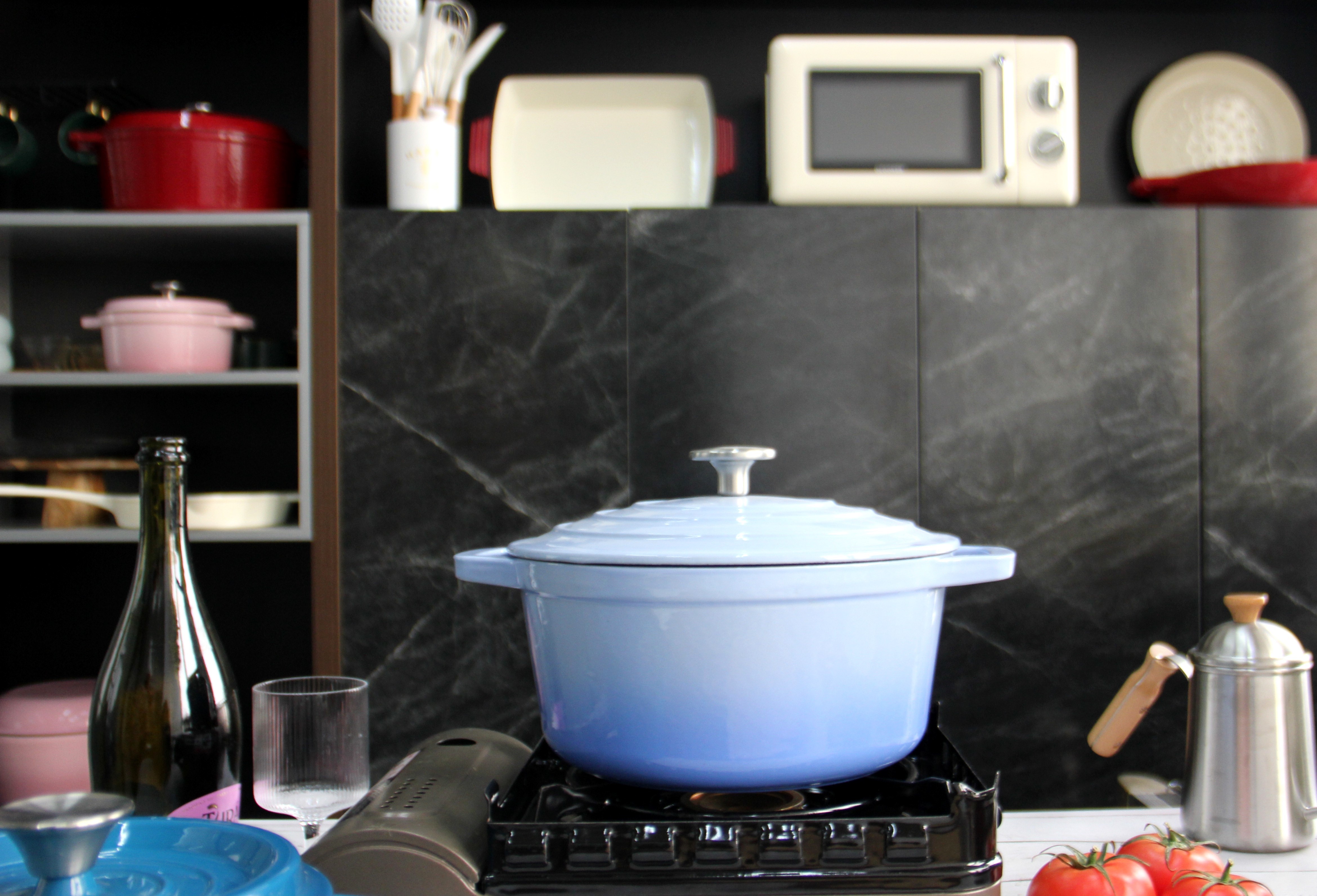 Size 21/24/26/28.5cm Enamel Cast Iron Casserole For Catering