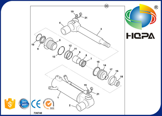 903/20887 90320887 903 20887 Ram Dozer Cylinder Seal Kit for JCB 8015
