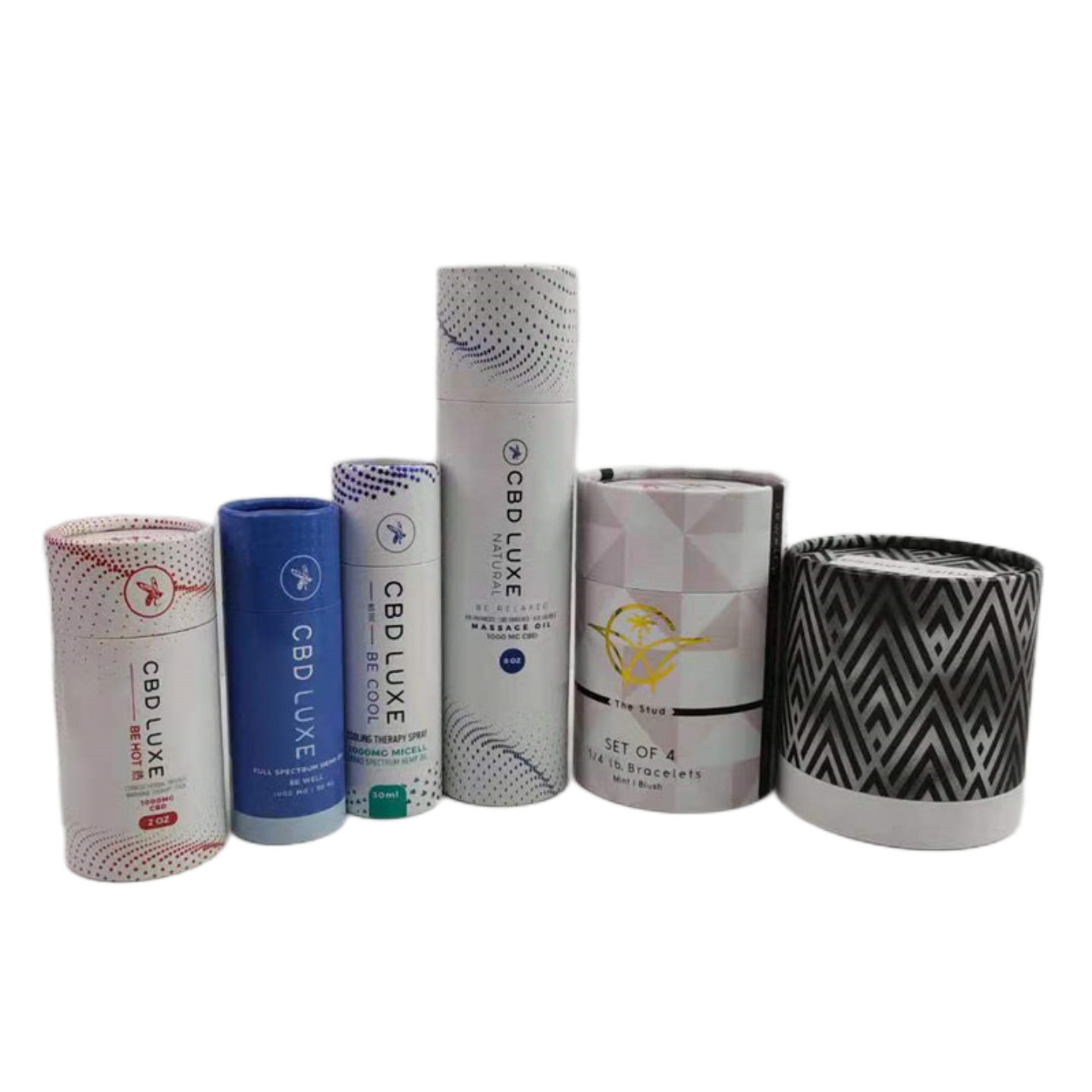 Custom Logo Round Cylindrical Canister Cardboard Cylinder Box For Cosmetic