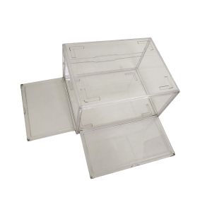 Custom Logo Clear Acrylic Magnetic Shoe Box Foldable Transparent Drop Front