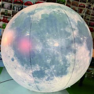 Attractive lighting inflatable planets /inflatable PVC LED hanging full printing