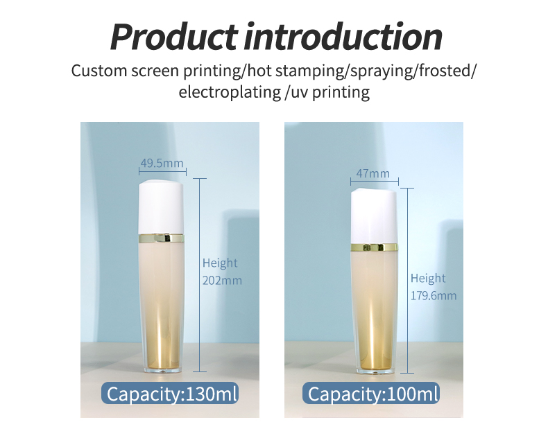 Customized Cosmetic Packaging Set 40ml 100ml 130ml Acrylic Jar With Lid