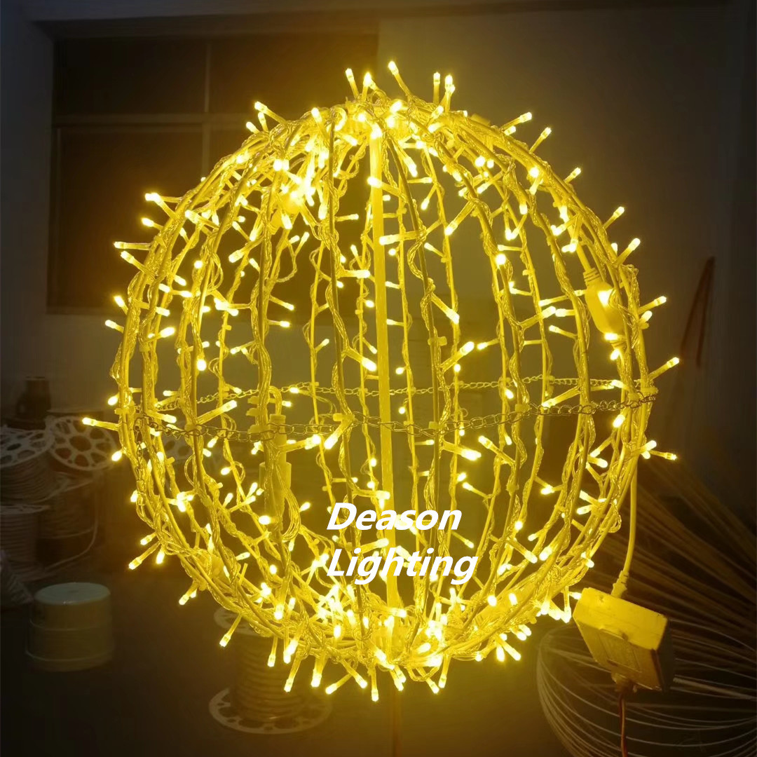 christmas mall decoration hanging led foldable ball lights