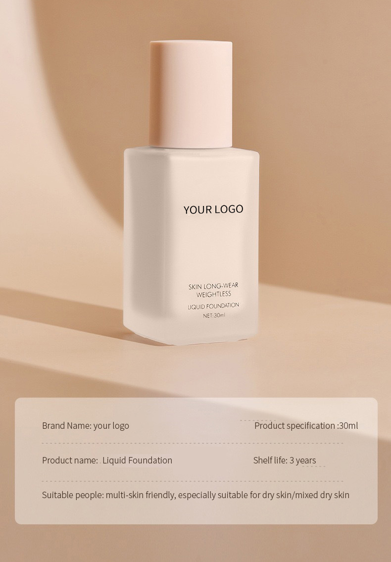 Custom Full Coverage Foundation Makeup Waterproof and Matte Vegan Skin Tint Waterproof Natural Private Label Liquid Foundation