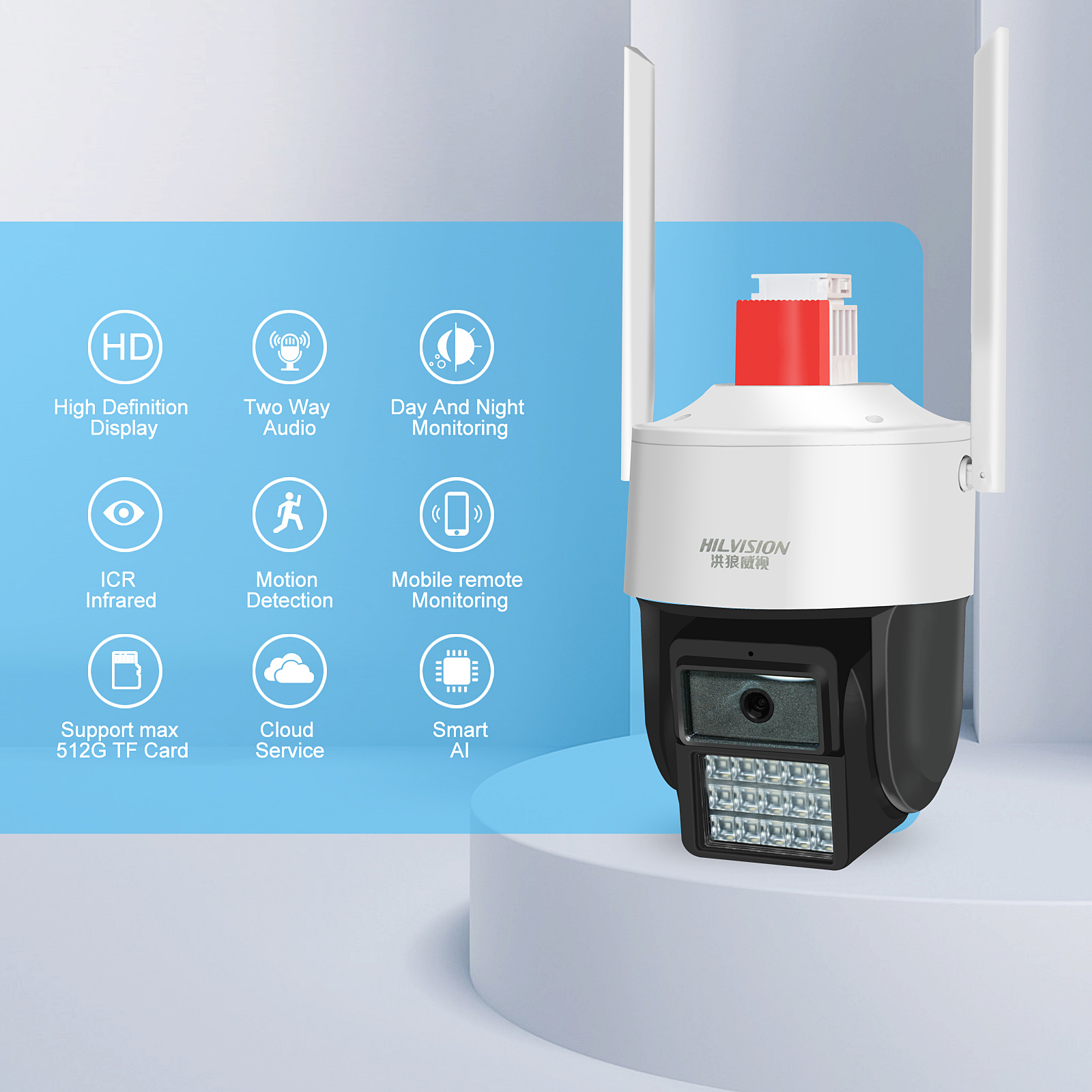 White C2430TS-40E Network Camera with Wi-Fi Connectivity and One-way Audio Function