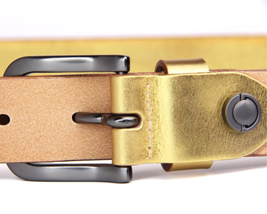1 1/8”Genuine Leather Casual Belt in Bright Metallic Colors With Gunmetal Buckle