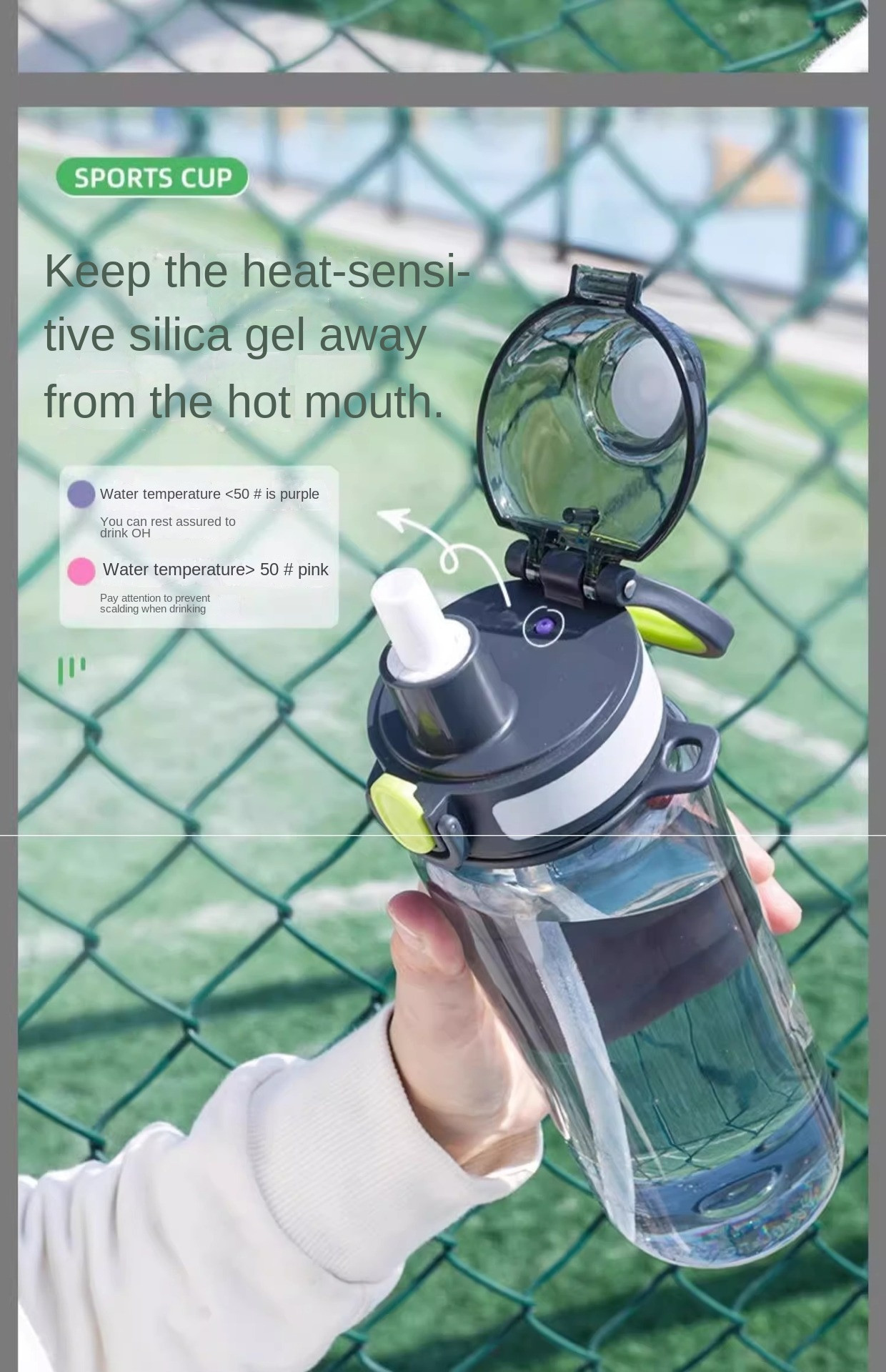 900ml 1300ml Water Bottle Large Capacity Men Portable Tritan Plastic Clear Water Bottle With Handle Double Leakproof Humanized Design
